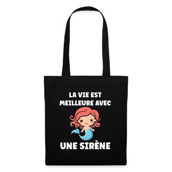 Humour petite sirène - Sac en tissu - noir - Devant