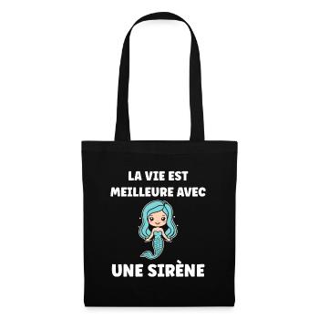 Humour petite sirène - Sac en tissu - noir - Devant
