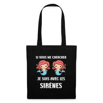 Humour petite sirène - Sac en tissu - noir - Devant