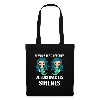Humour petite sirène - Sac en tissu - noir - Devant