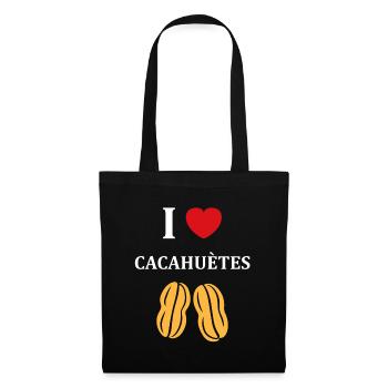 Cacahuètes Humour petite cacahuète - Sac en tissu - noir - Devant
