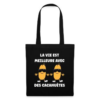Cacahuètes Humour petite cacahuète - Sac en tissu - noir - Devant