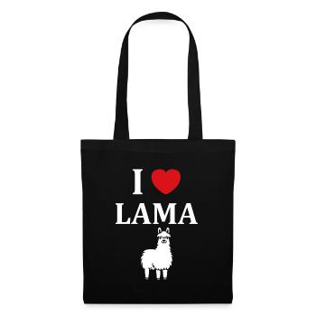 Humour mignon petit lama - Sac en tissu - noir - Devant