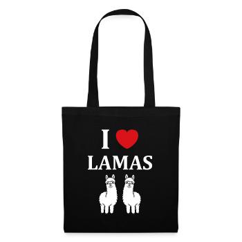 Humour mignon petit lama - Sac en tissu - noir - Devant