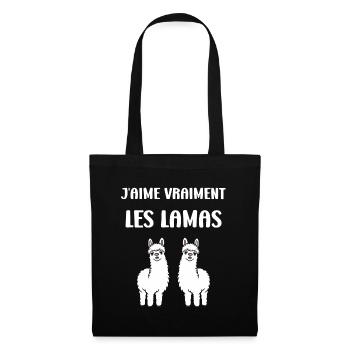 Humour mignon petit lama - Sac en tissu - noir - Devant