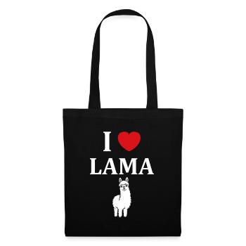 Humour mignon petit lama - Sac en tissu - noir - Devant