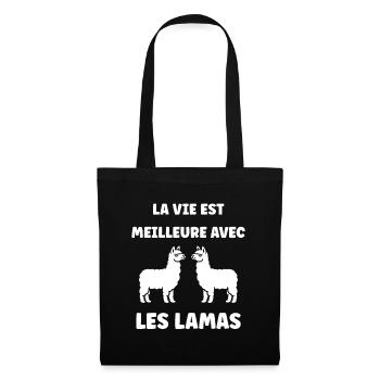 Humour mignon petit lama - Sac en tissu - noir - Devant