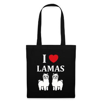 Humour mignon petit lama - Sac en tissu - noir - Devant