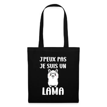 Humour mignon petit lama - Sac en tissu - noir - Devant