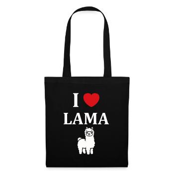 Humour mignon petit lama - Sac en tissu - noir - Devant