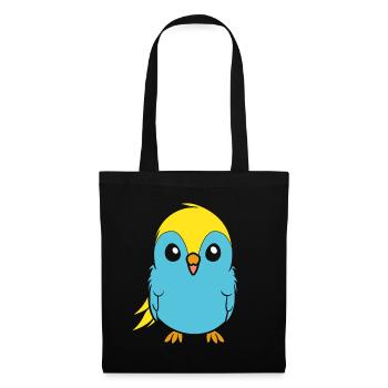 Mignonne petite perruche - Sac en tissu - noir - Devant