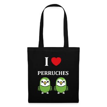 Oiseaux pérruche humour petite perruche - Sac en tissu - noir - Devant