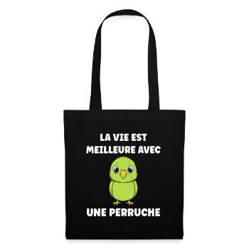 Oiseaux perruches humour petite perruche - Sac en tissu - noir - Devant