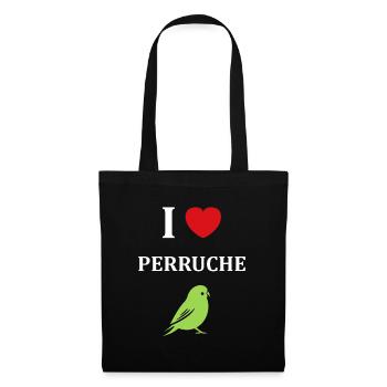 Oiseaux perruches humour petite perruche - Sac en tissu - noir - Devant