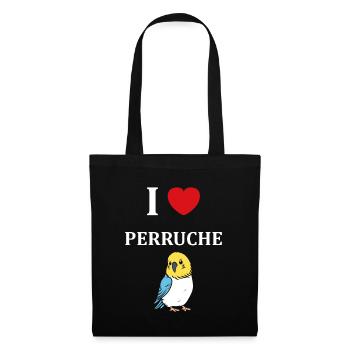 Oiseaux perruches humour petite perruche - Sac en tissu - noir - Devant