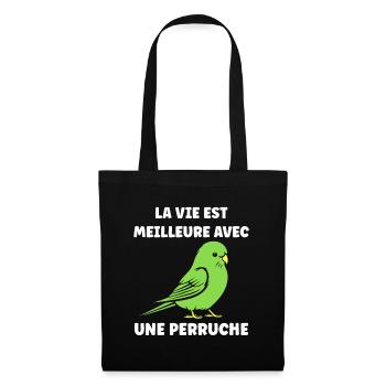 Oiseaux perruches humour petite perruche - Sac en tissu - noir - Devant