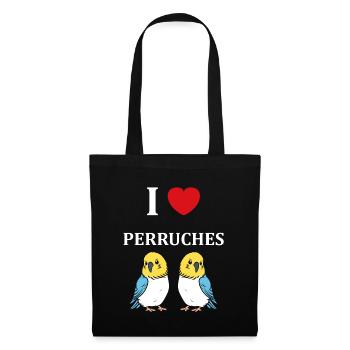 Oiseaux perruches humour petite perruche - Sac en tissu - noir - Devant