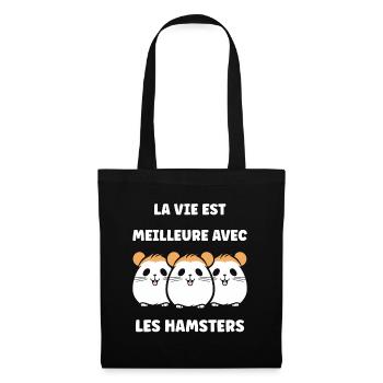 Mignon Humour petit hamster - Sac en tissu - noir - Devant