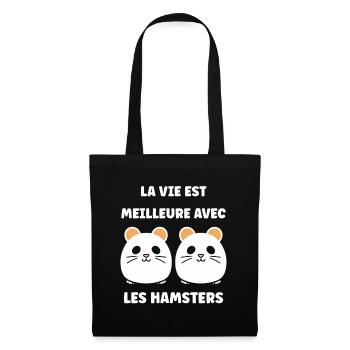 Mignon Humour petit hamster - Sac en tissu - noir - Devant