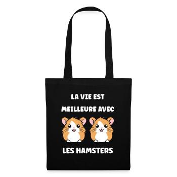Mignon Humour petit hamster - Sac en tissu - noir - Devant