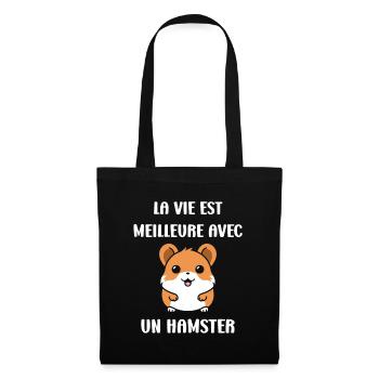 Mignon Humour petit hamster - Sac en tissu - noir - Devant