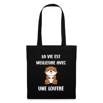 Humour petite loutre - Sac en tissu - noir - Devant