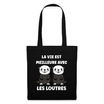 Humour petite loutre - Sac en tissu - noir - Devant
