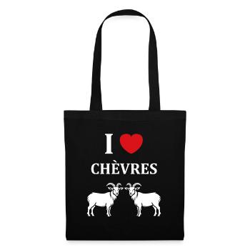 Citation humour petite chèvre - Sac en tissu - noir - Devant