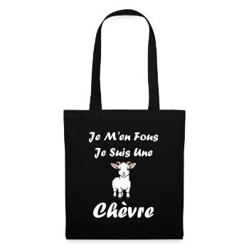 Citation humour petite chèvre - Sac en tissu - noir - Devant