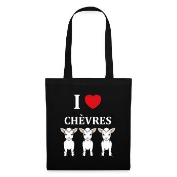 Citation humour petite chèvre - Sac en tissu - noir - Devant