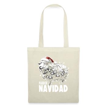 Fleece Navidad Weihnachten Geschenk Lustig Sprüche - Stoffbeutel - Natur - Vorne