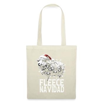 Fleece Navidad Weihnachten Geschenk Lustig Sprüche - Stoffbeutel - Natur - Vorne