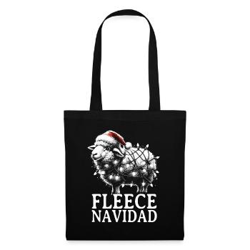 Fleece Navidad Weihnachten Geschenk Lustig Sprüche - Stoffbeutel - Schwarz - Vorne