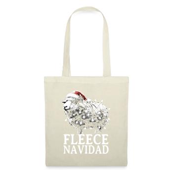 Fleece Navidad Weihnachten Geschenk Lustig Sprüche - Stoffbeutel - Natur - Vorne