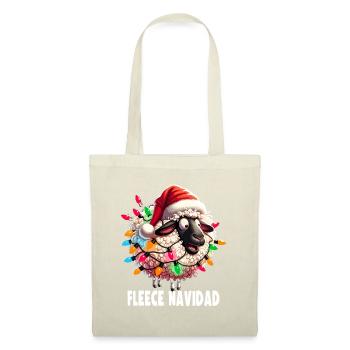 Fleece Navidad Weihnachten Geschenk Lustig Sprüche - Stoffbeutel - Natur - Vorne