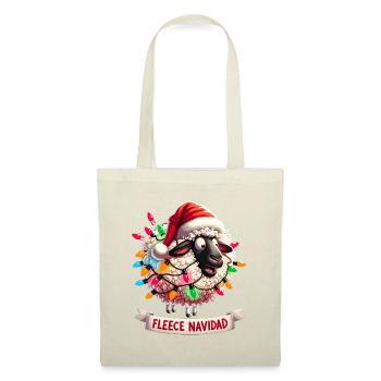 Fleece Navidad Weihnachten Geschenk Lustig Sprüche - Stoffbeutel - Natur - Vorne