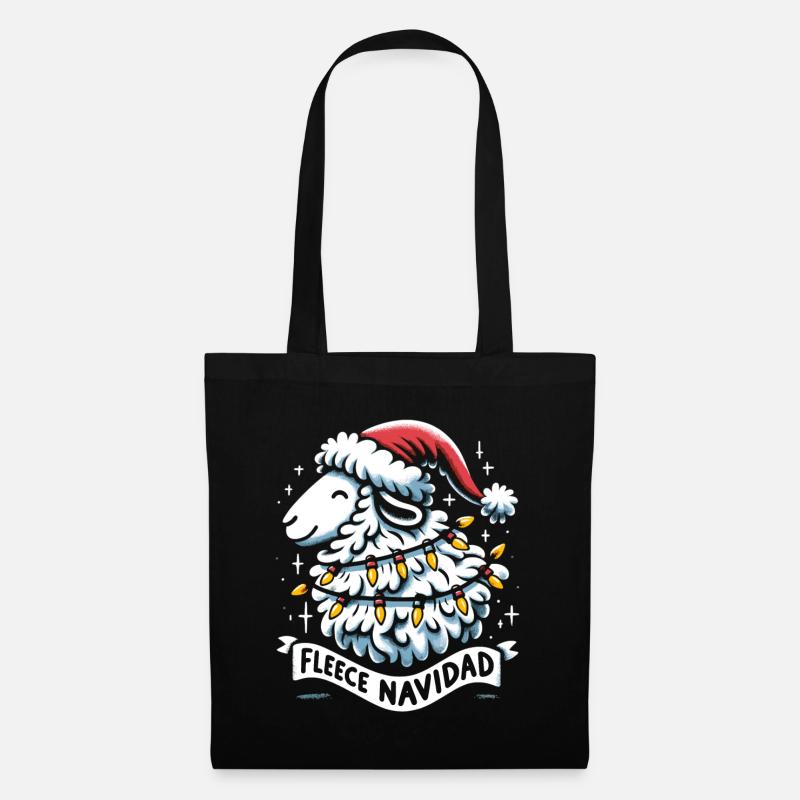 Fleece Navidad Weihnachten Geschenk Lustig Sprüche - Stoffbeutel - Schwarz