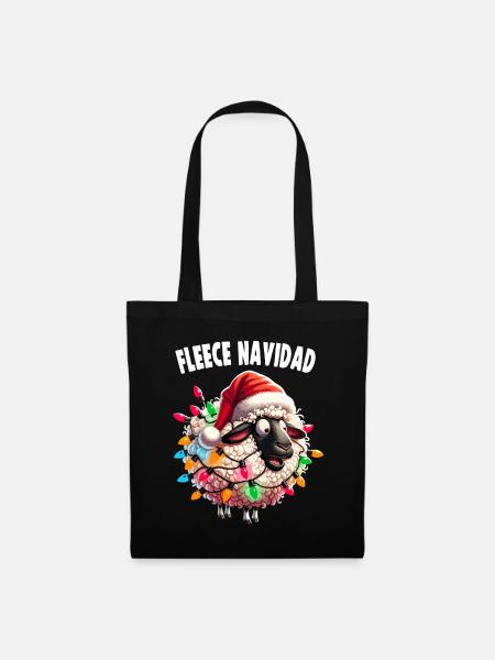 Fleece Navidad Weihnachten Geschenk Lustig Sprüche - Stoffbeutel - Schwarz