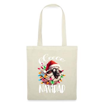 Fleece Navidad Weihnachten Geschenk Lustig Sprüche - Stoffbeutel - Natur - Vorne