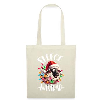 Fleece Navidad Weihnachten Geschenk Lustig Sprüche - Stoffbeutel - Natur - Vorne