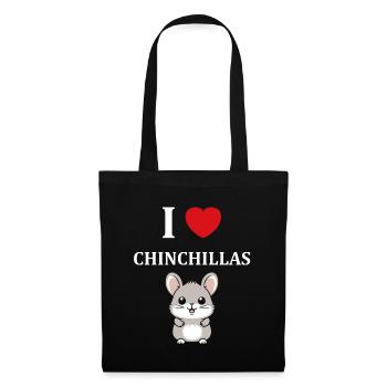 Petit chinchilla mignon - Sac en tissu - noir - Devant