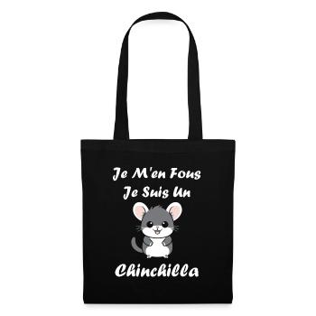 Petit chinchilla mignon - Sac en tissu - noir - Devant