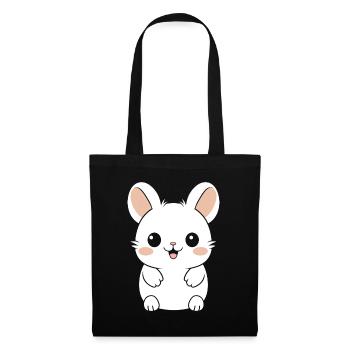 Petit chinchilla mignon - Sac en tissu - noir - Devant