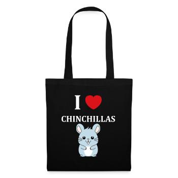 Petit chinchilla mignon - Sac en tissu - noir - Devant