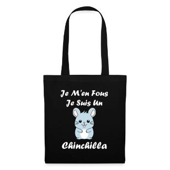 Petit chinchilla mignon - Sac en tissu - noir - Devant