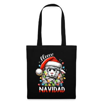 Fleece Navidad Weihnachten Geschenk Lustig Sprüche - Stoffbeutel - Schwarz - Vorne