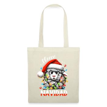Fleece Navidad Weihnachten Geschenk Lustig Sprüche - Stoffbeutel - Natur - Vorne