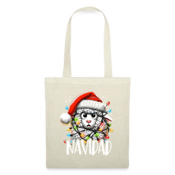 Fleece Navidad Weihnachten Geschenk Lustig Sprüche - Stoffbeutel - Natur - Vorne
