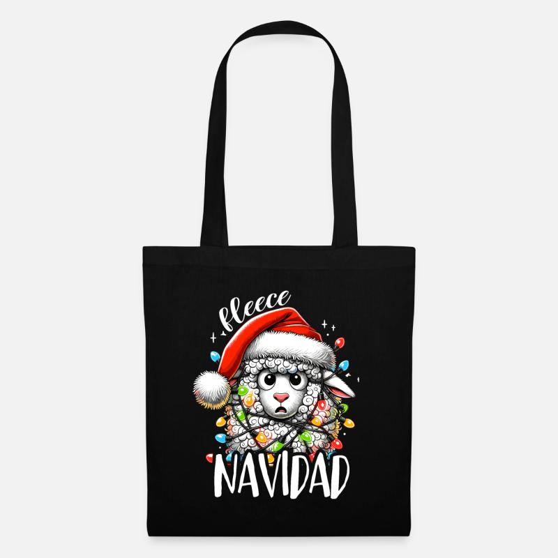 Fleece Navidad Weihnachten Geschenk Lustig Sprüche - Stoffbeutel - Schwarz