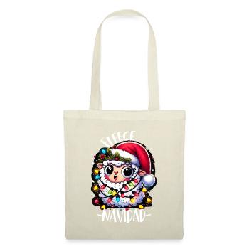 Fleece Navidad Weihnachten Geschenk Lustig Sprüche - Stoffbeutel - Natur - Vorne